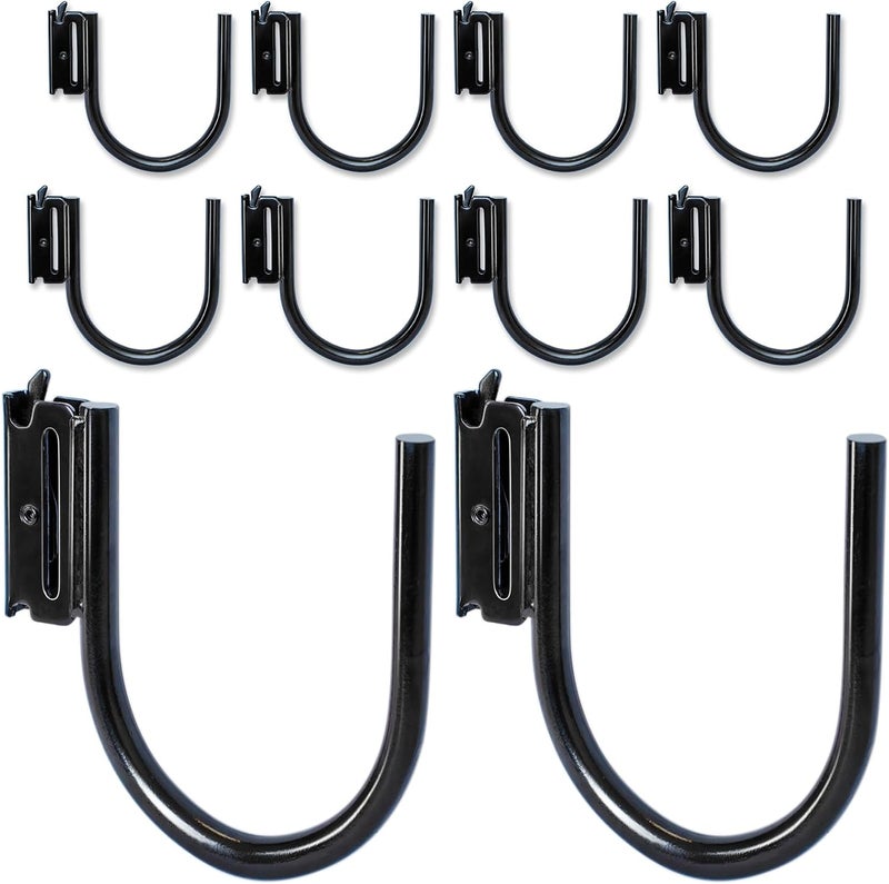 MorScan 10-Pack 4" E Track J Hooks, Heavy Duty Black Steel Hanger 1,400lbs Break Strength E-Track Tie Down Accessories for Box Truck, Enclosed Trailer, Garage, Vans, Warehouse, Workshop - Image 1